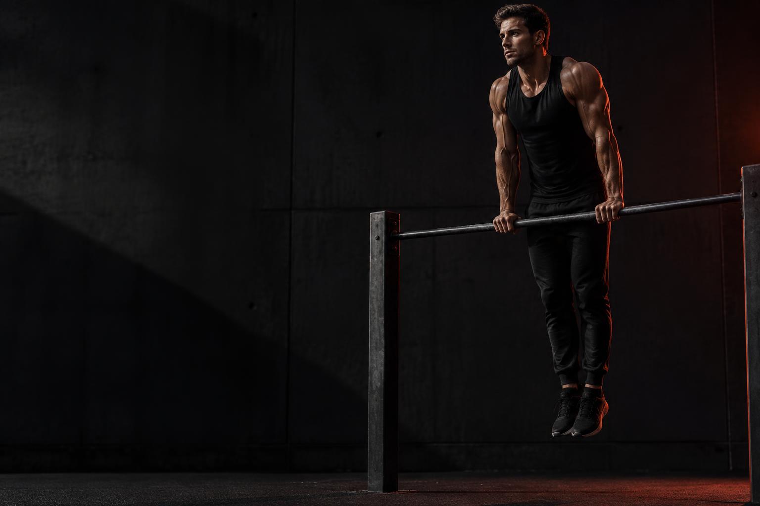 Atlet som utför en strikt muscle up